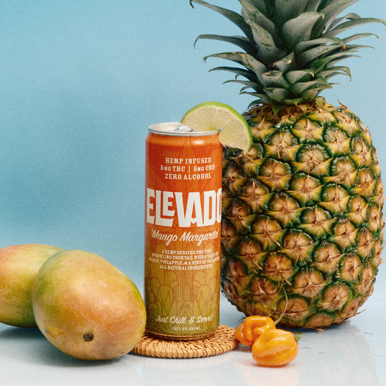 Elevado THC cocktail with fruits